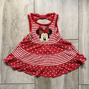 Disney Red and White Minnie Mouse Polka Dot Dress with Bow